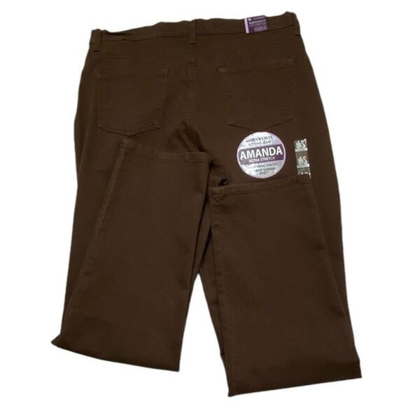 Gloria Vanderbilt Amanda Jeans Womens 14 High Rise Ultra Stretch Dark Roast Wash - Picture 6 of 16